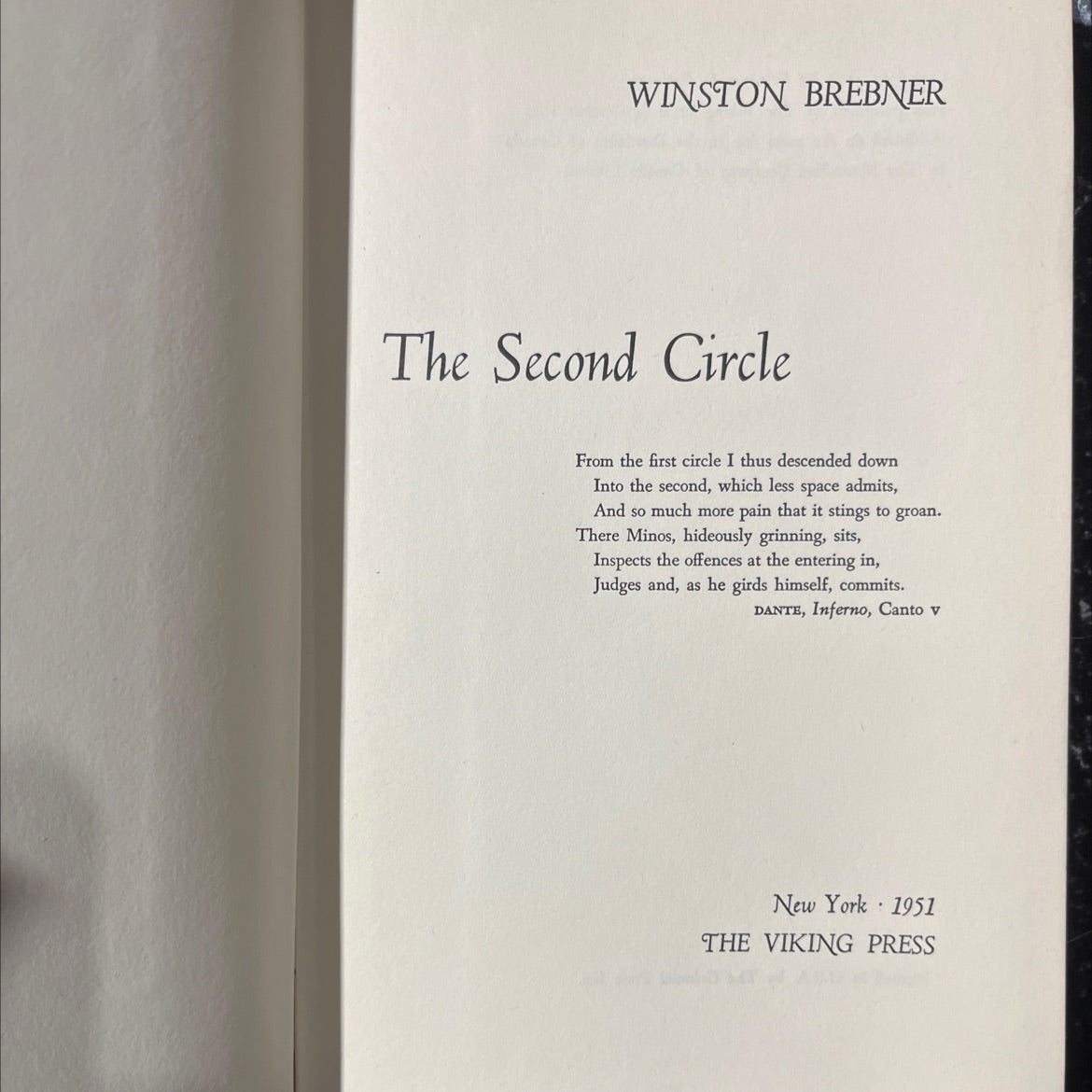 the second circle book, by winston brebner, 1951 Hardcover image 2