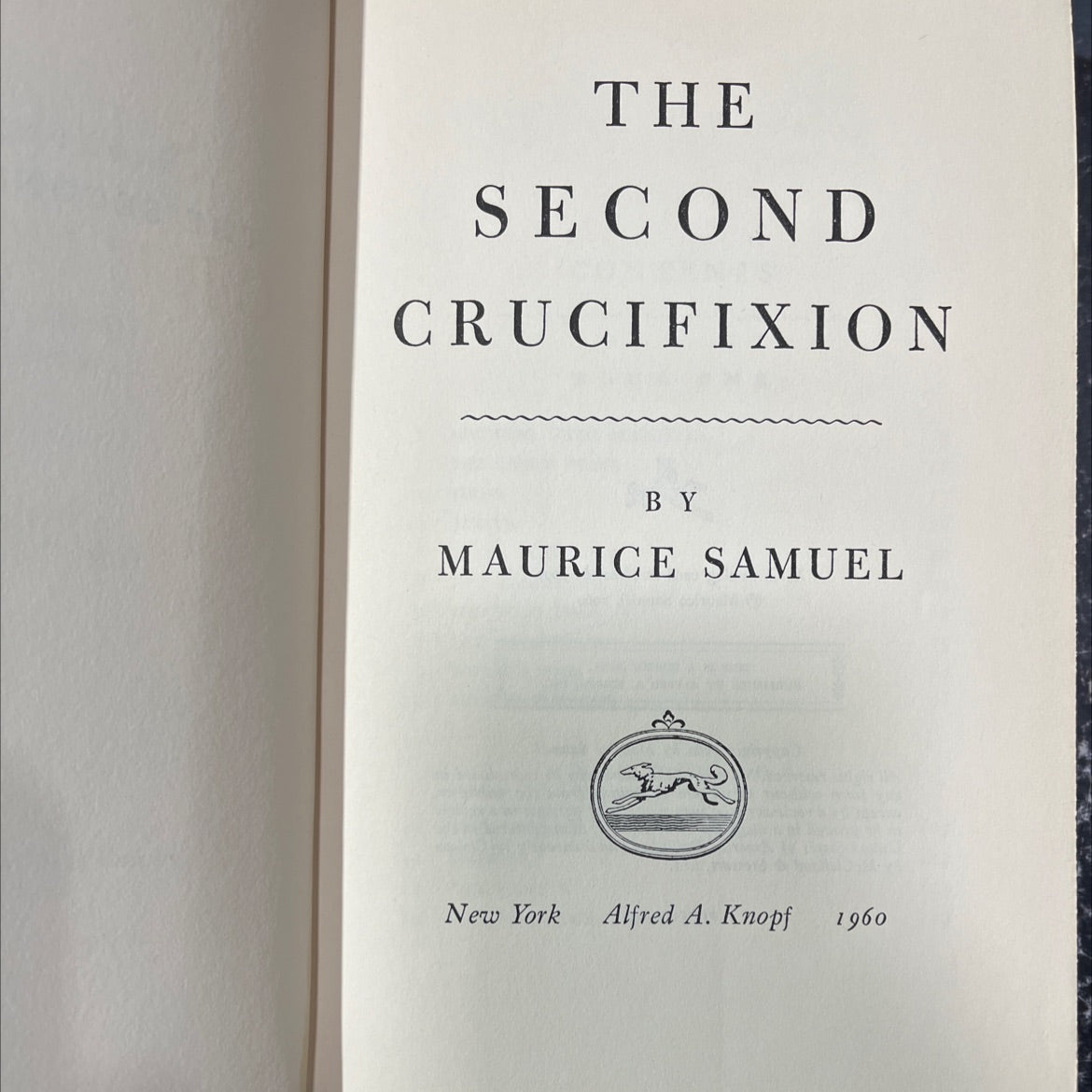 the second crucifixion book, by maurice samuel, 1960 Hardcover image 2