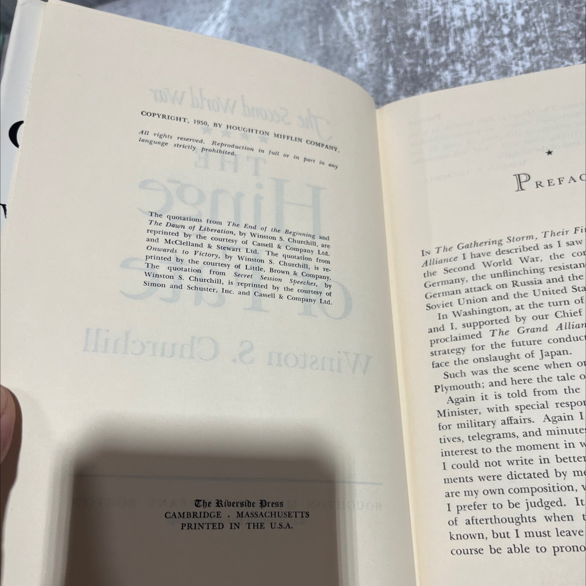 the second world war: the hinge of fate book, by winston s. churchill, 1950 Hardcover image 3