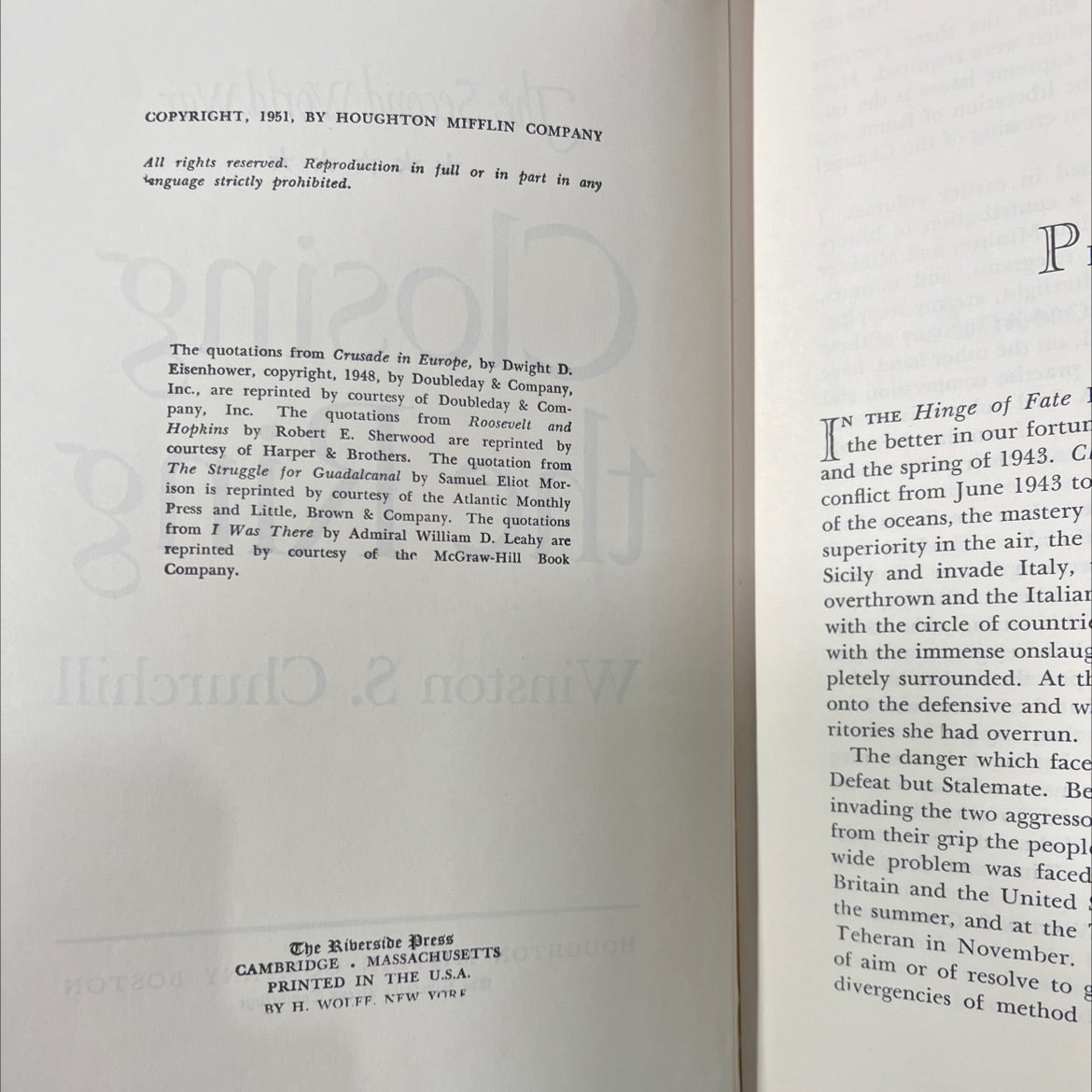 the second world war closing the ring book, by winston s. churchill, 1951 Hardcover image 3