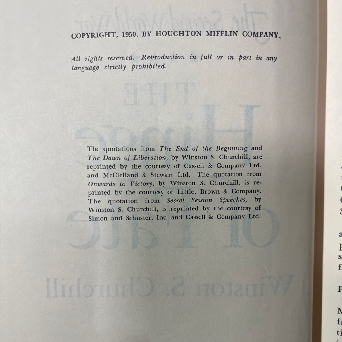 the second world war the hinge of fate book, by winston s. churchill, 1950 Hardcover image 3