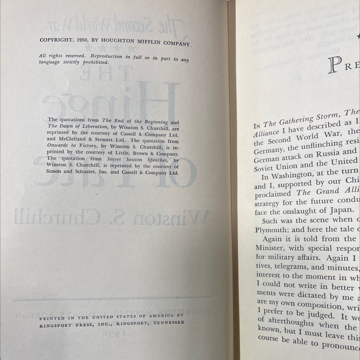 the second world war the hinge of fate book, by winston s. churchill, 1950 Hardcover image 3