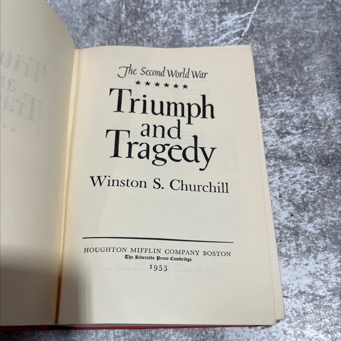 the second world war triumph and tragedy book, by winston s. churchill, 1953 Hardcover image 2