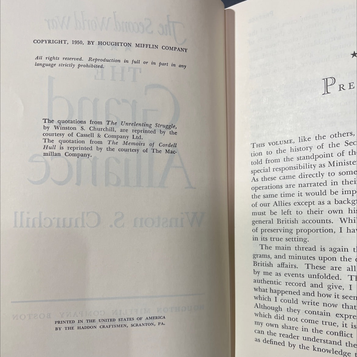 the second world war book, by winston s. churchill, 1950 Hardcover image 3