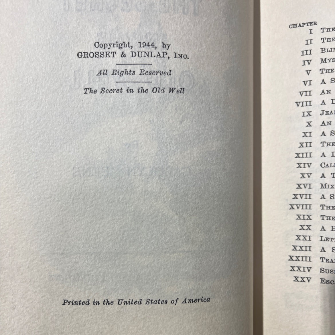 the secret in the old well book, by carolyn keene, 1944 Hardcover image 3