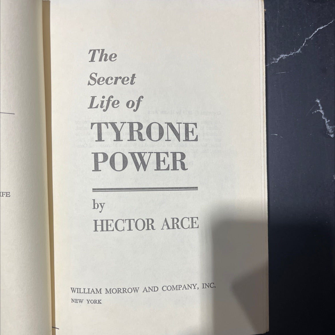 the secret life of tyrone power book, by hector arce, 1979 Hardcover image 2