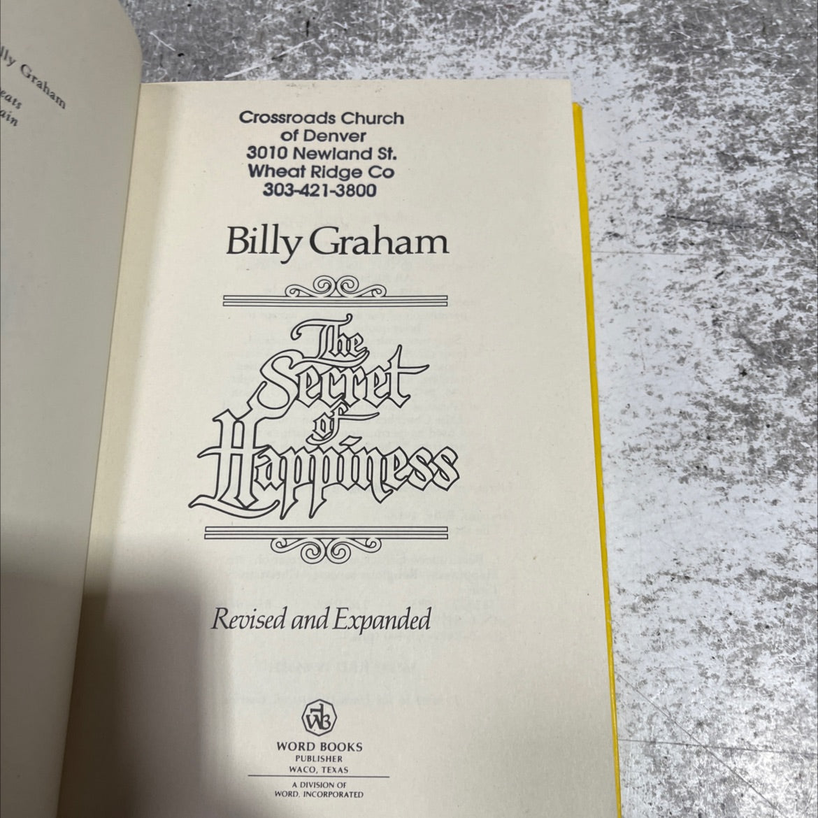 the secret of happiness book, by billy graham, 1985 Hardcover image 2