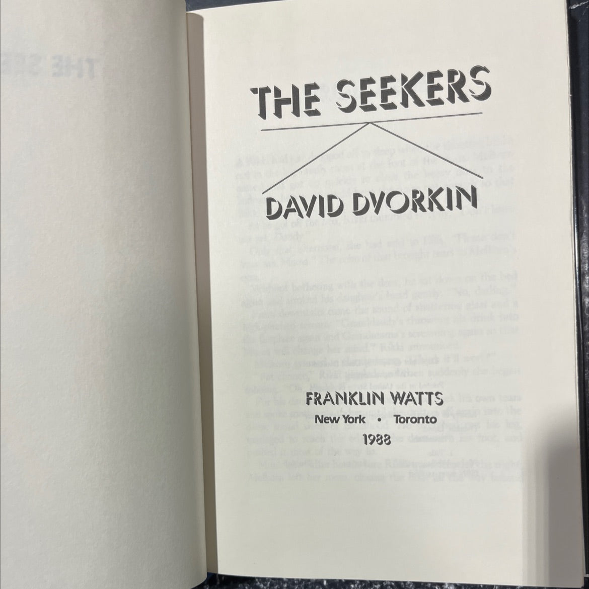 the seekers book, by David Dvorkin, 1988 Hardcover image 2