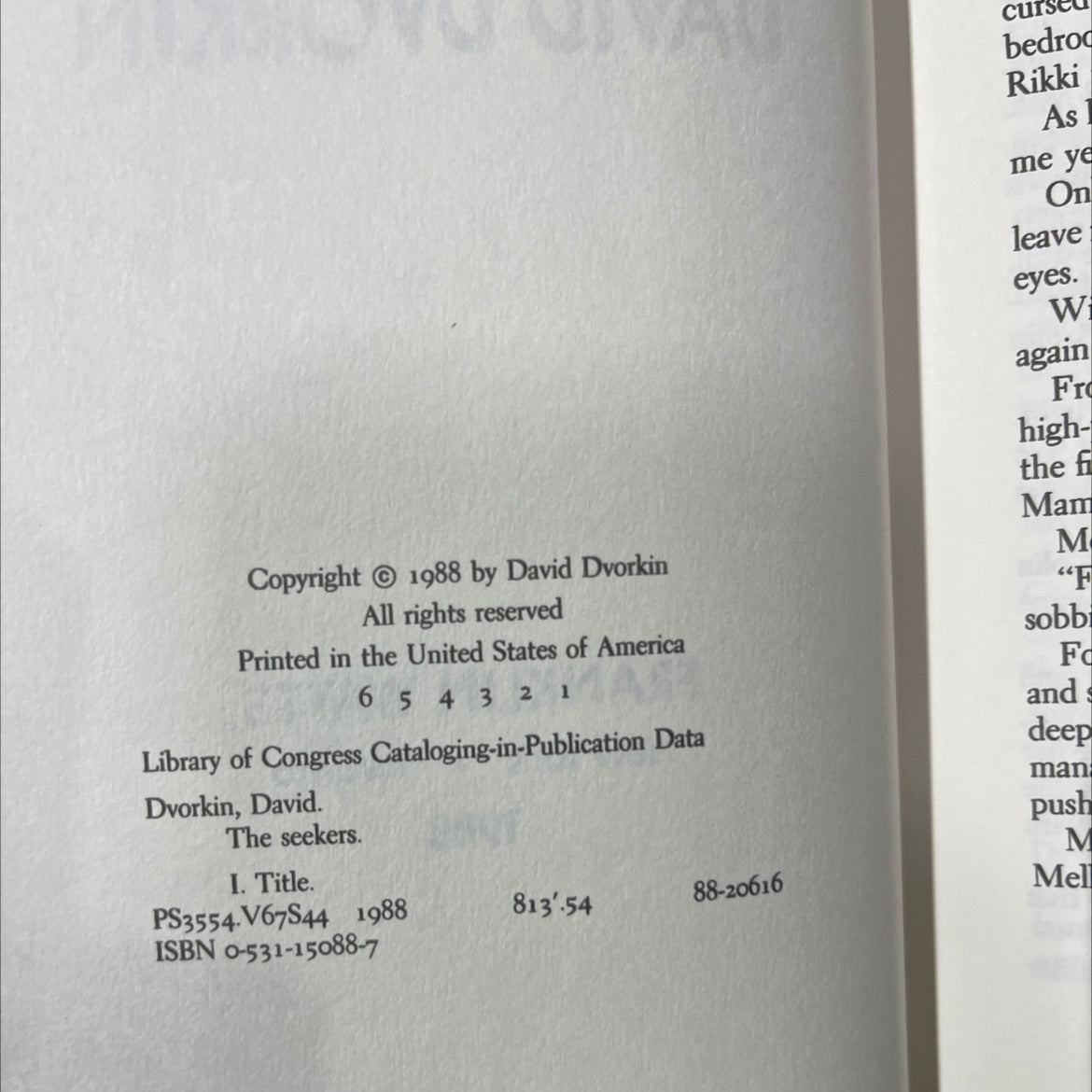 the seekers book, by David Dvorkin, 1988 Hardcover image 3