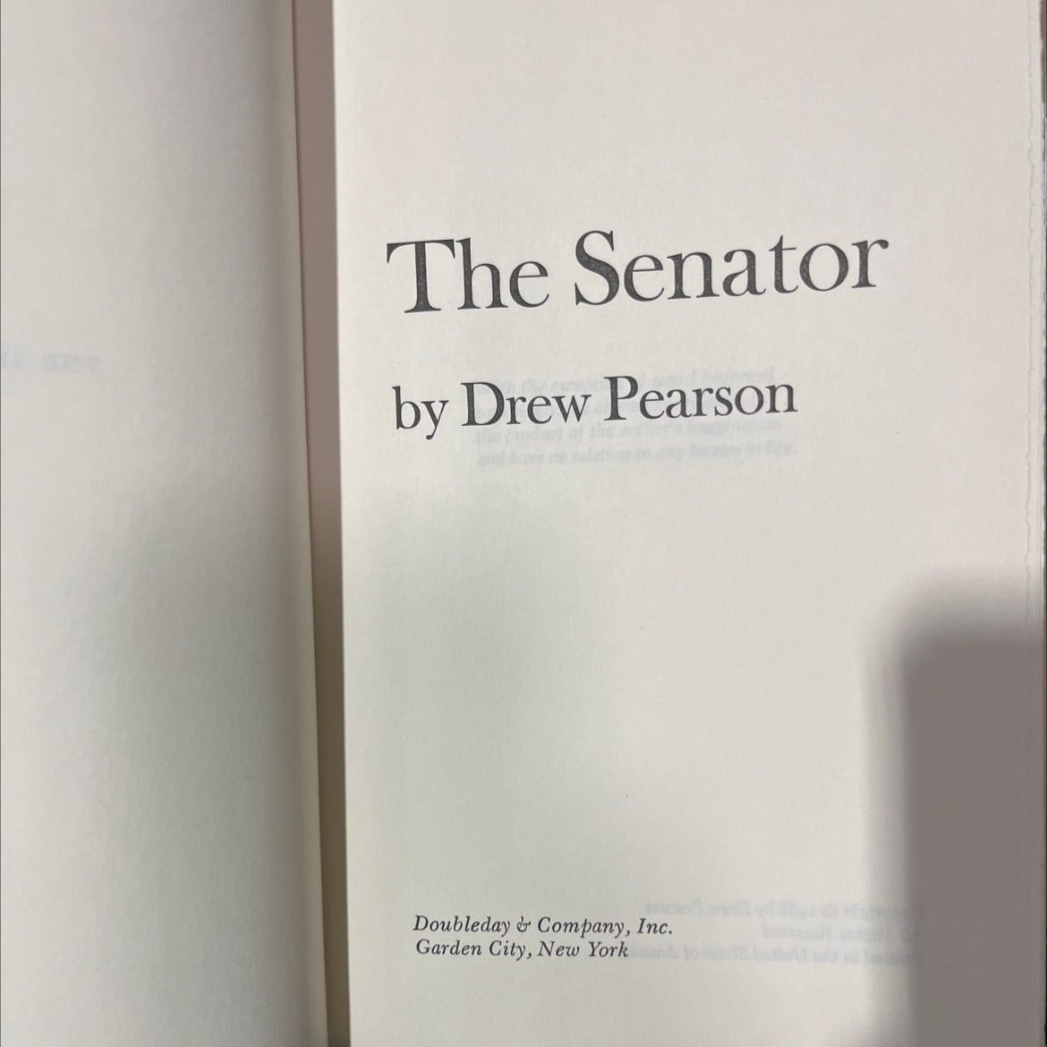 the senator book, by drew pearson, 1968 Hardcover image 2