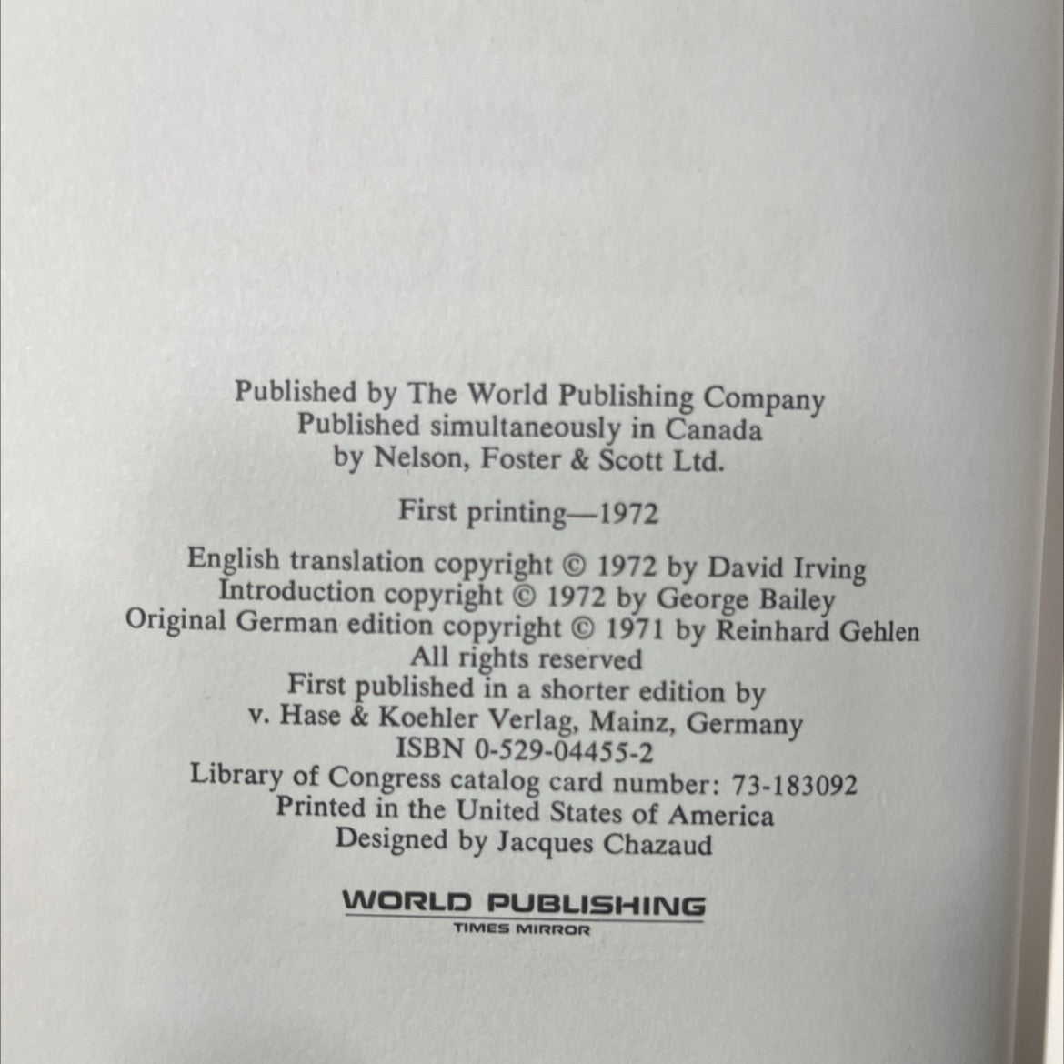 the service book, by reinhard gehlen, 1972 Hardcover image 3