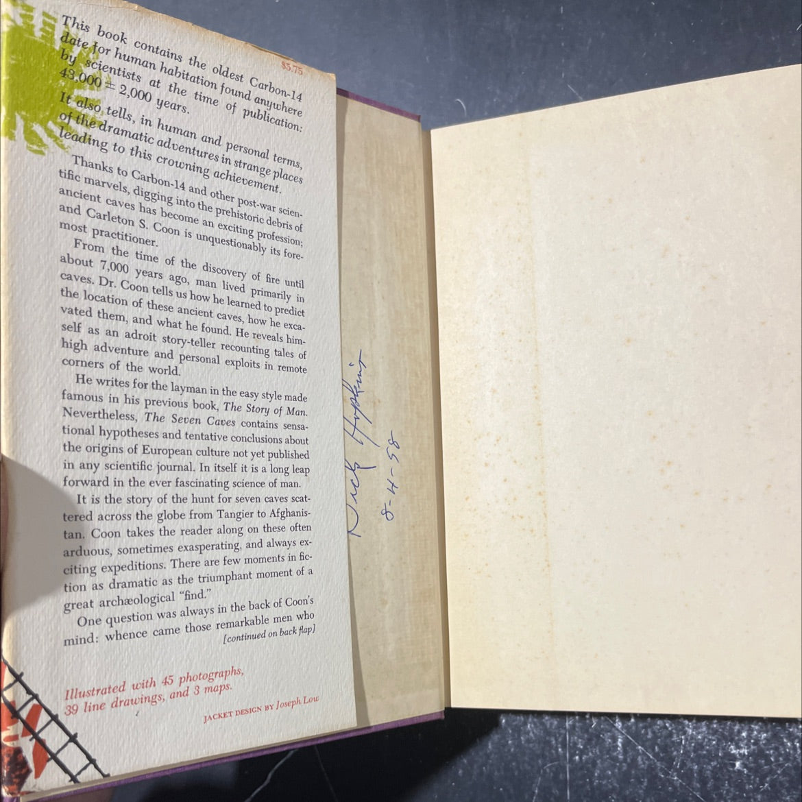 the seven caves archaeological explorations in the middle east book, by carleton s. coon, 1956 Hardcover image 4