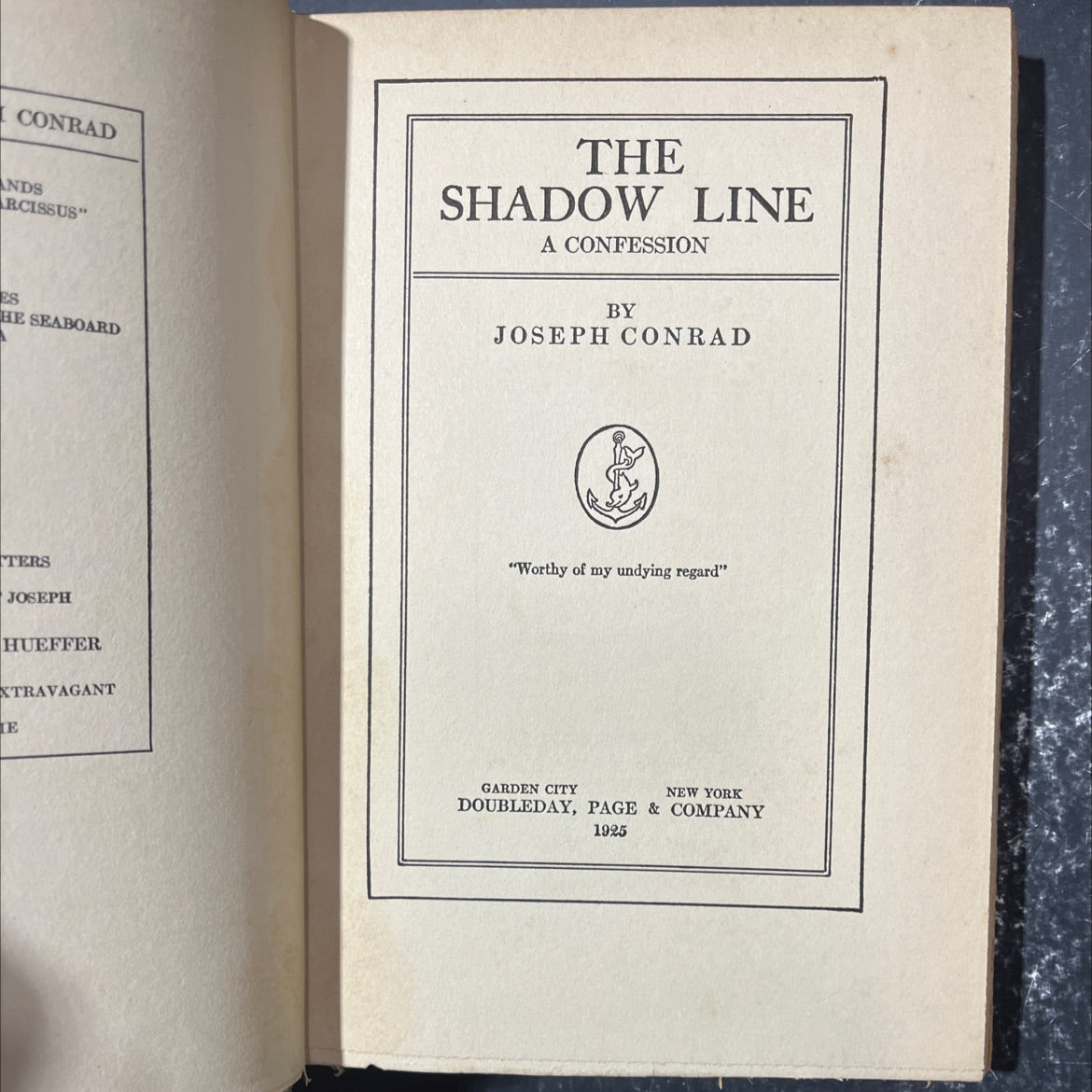 the shadow line a confession book, by joseph conrad, 1925 Hardcover image 2