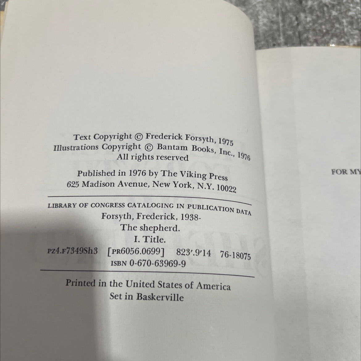 the shepherd book, by frederick forsyth, 1976 Hardcover image 3
