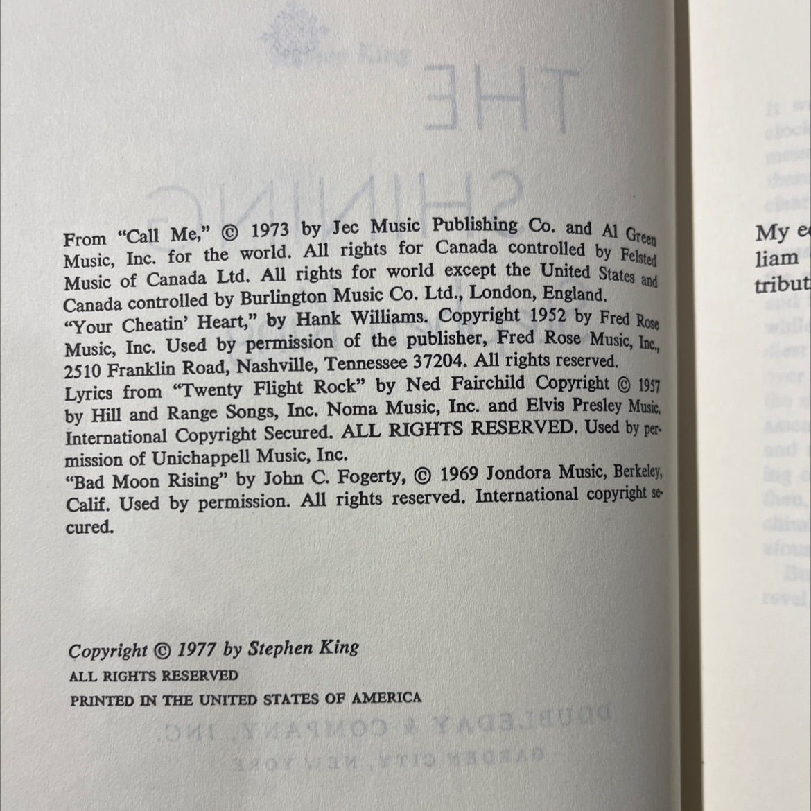 the shining book, by Stephen King, 1977 Hardcover image 3