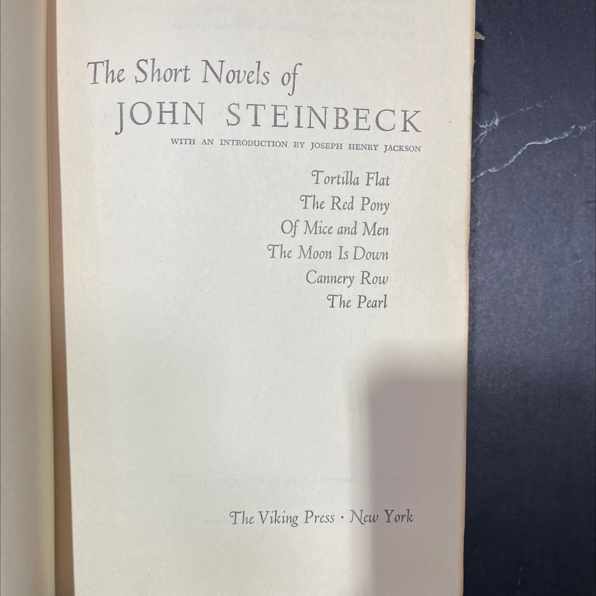 the short novels of john steinbeck book, by john steinbeck, 1953 Hardcover image 2