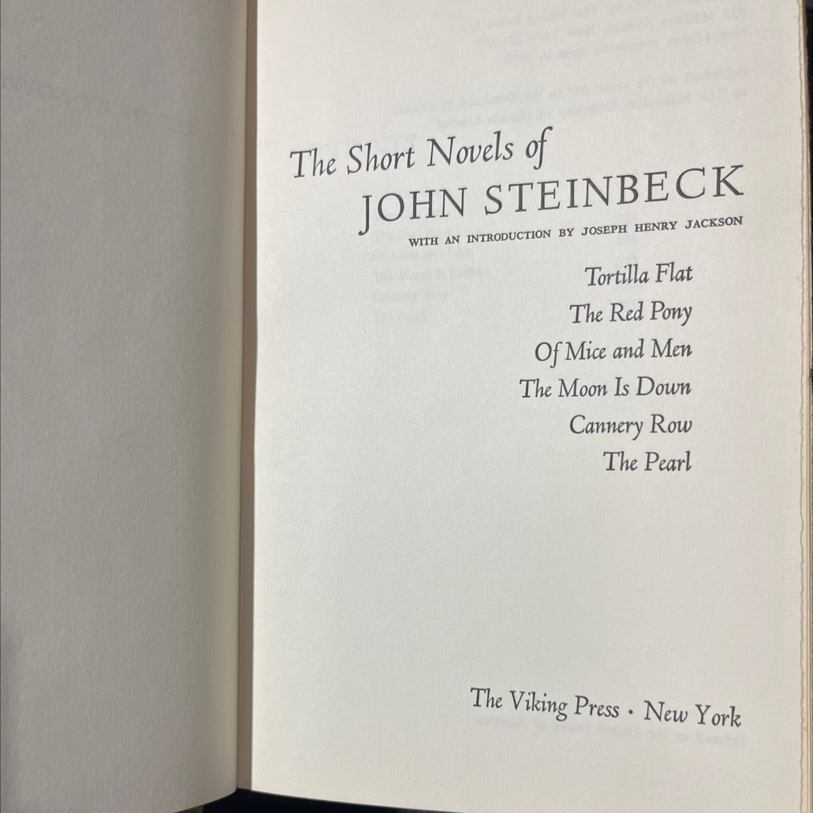the short novels of john steinbeck book, by john steinbeck, 1963 Hardcover image 2