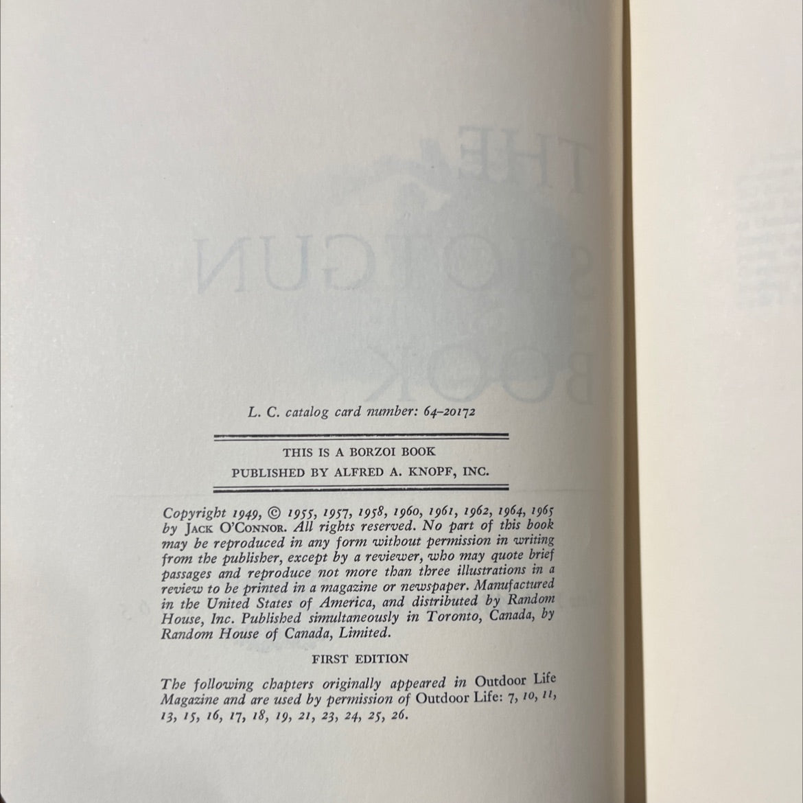 the shotgun book book, by jack o'connor, 1965 Hardcover image 3