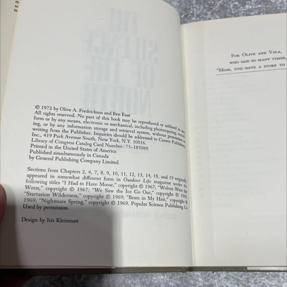 the silence of the north book, by Olive A. Fredrickson with Ben East, 1972 Hardcover image 3