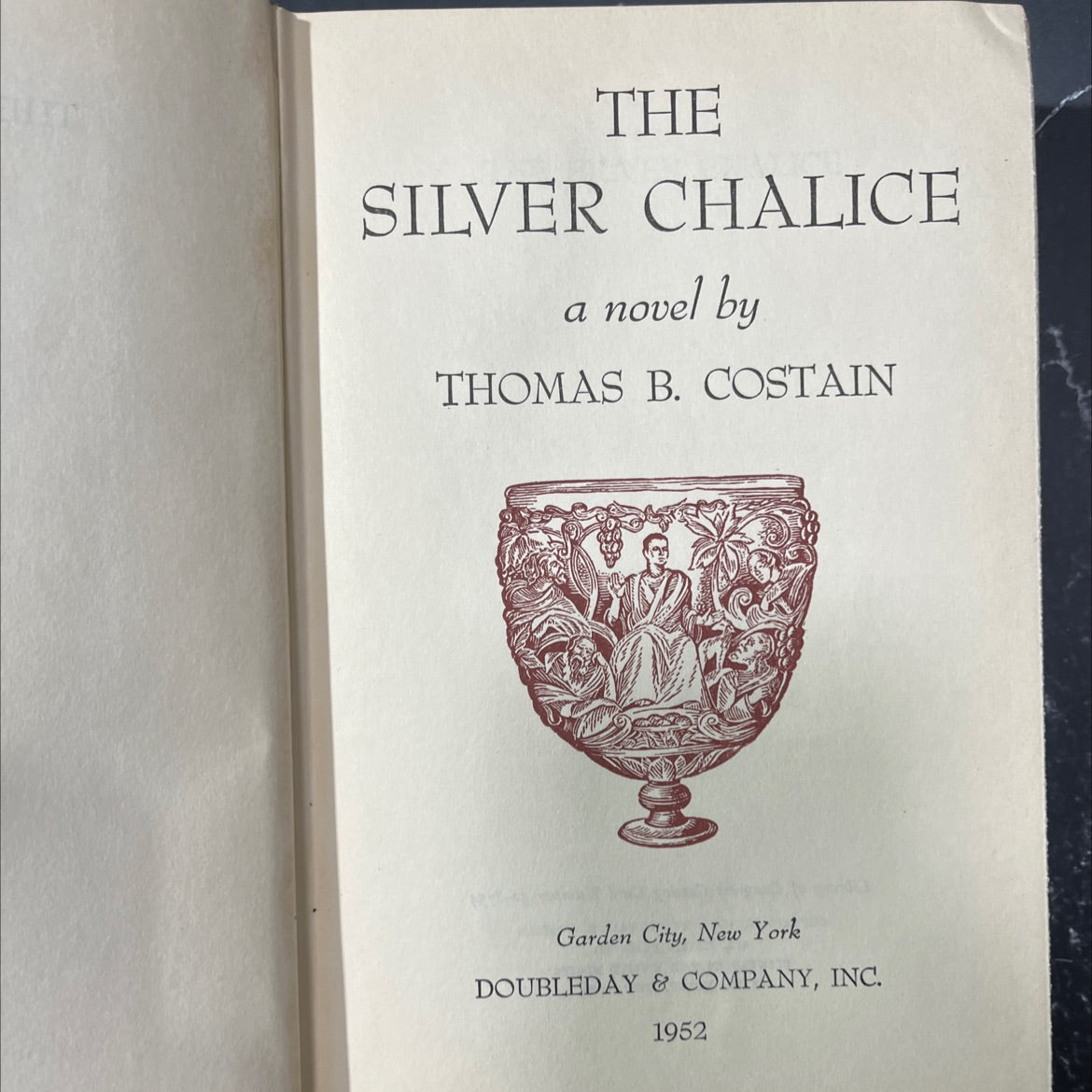 the silver chalice book, by thomas b. costain, 1952 Hardcover image 2