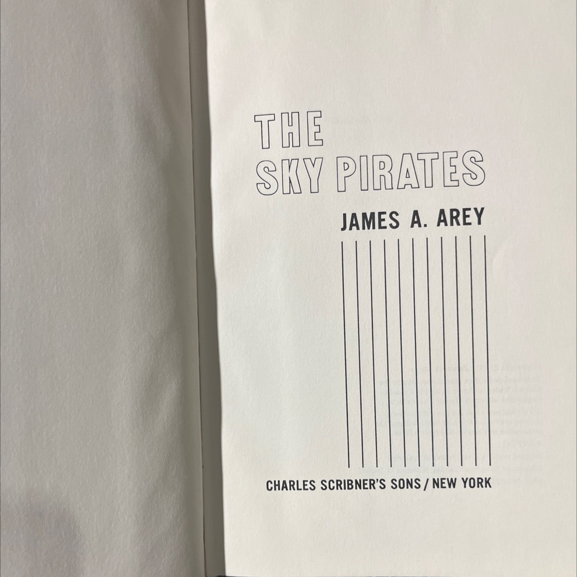 the sky pirates book, by james a. arey, 1972 Hardcover image 2