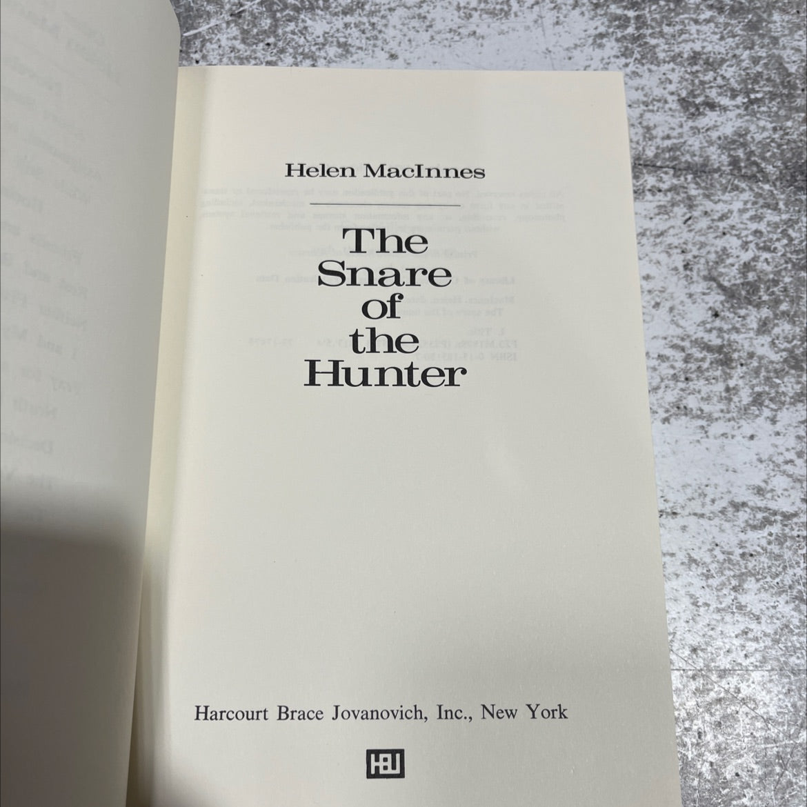 the snare of the hunter book, by Helen MacInnes, 1974 Hardcover image 2