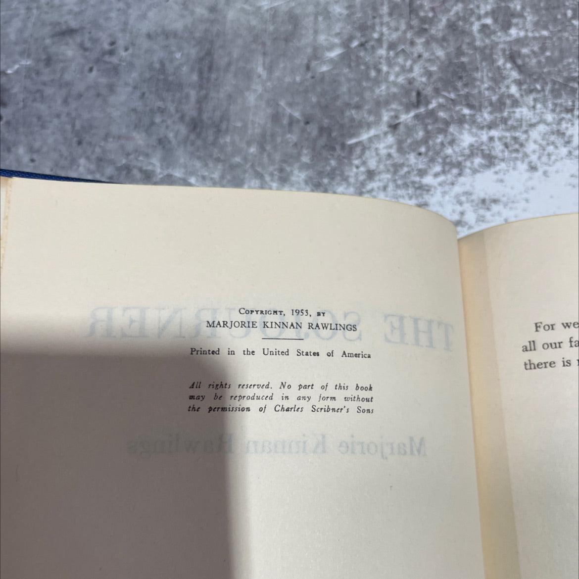 the sojourner book, by marjorie kinnan rawlings, 1953 Hardcover image 3