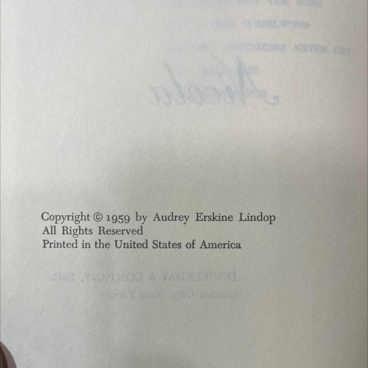 the song irlwindters never cry book, by audrey erskine lindop, 1959 Hardcover image 3