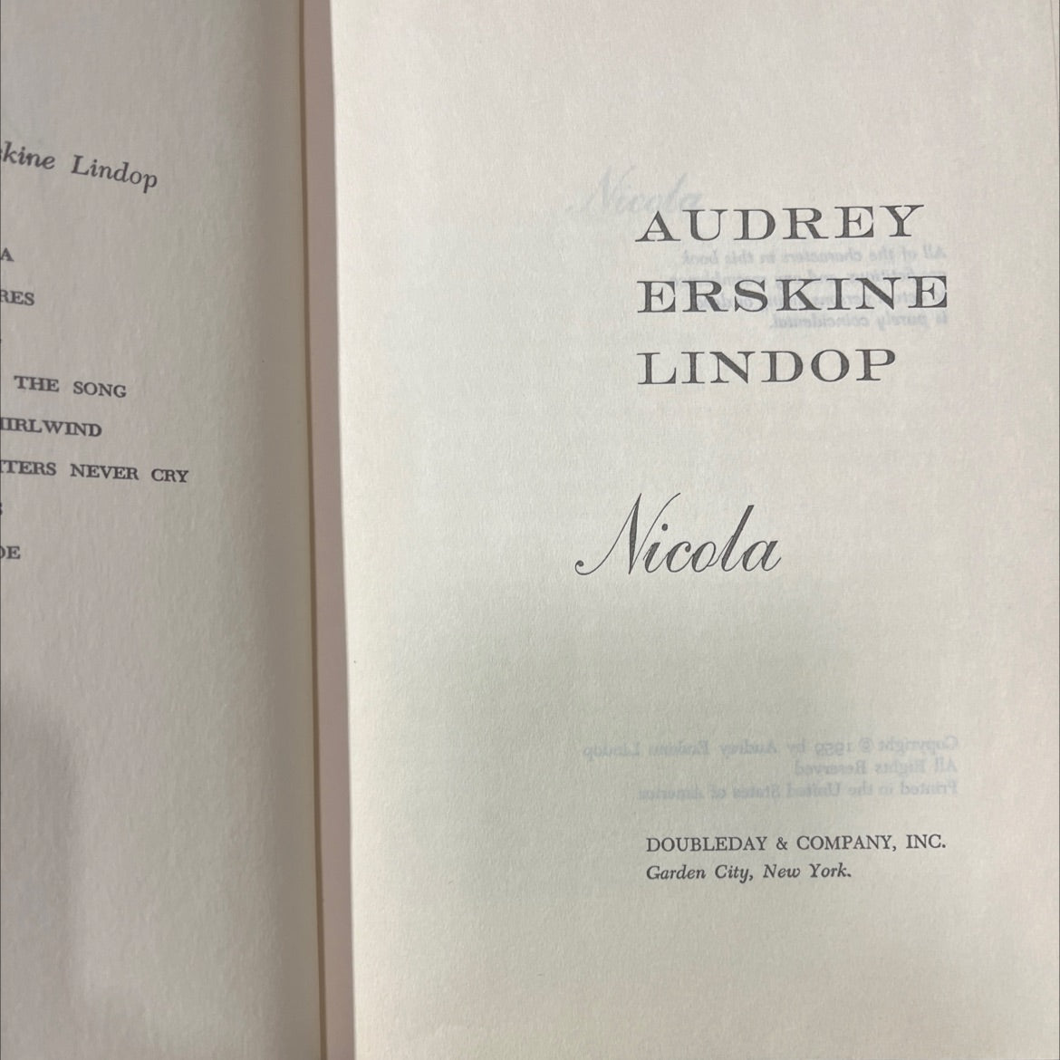 the song irlwindters never cry book, by audrey erskine lindop, 1959 Hardcover image 2