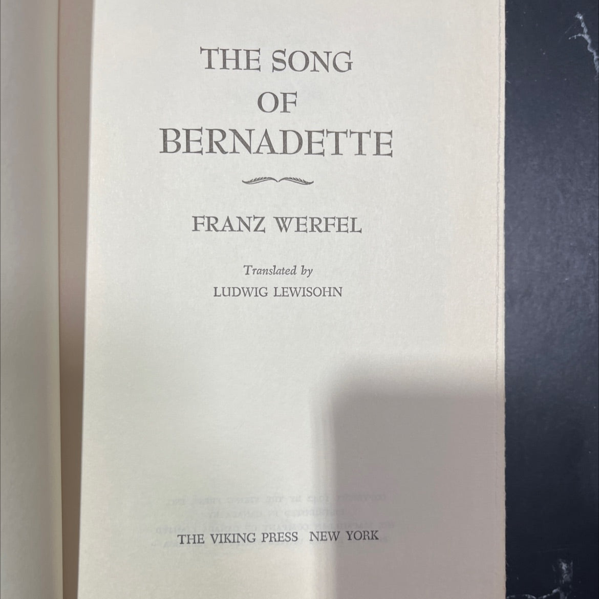 the song of bernadette book, by franz werfel, 1942 Hardcover image 2