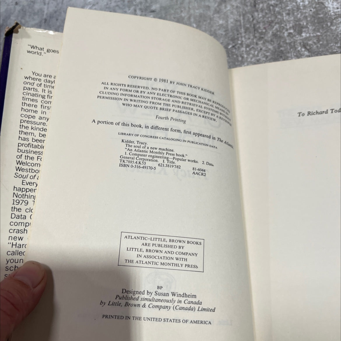 the soul of a new machine book, by tracy kidder, 1981 Hardcover image 3