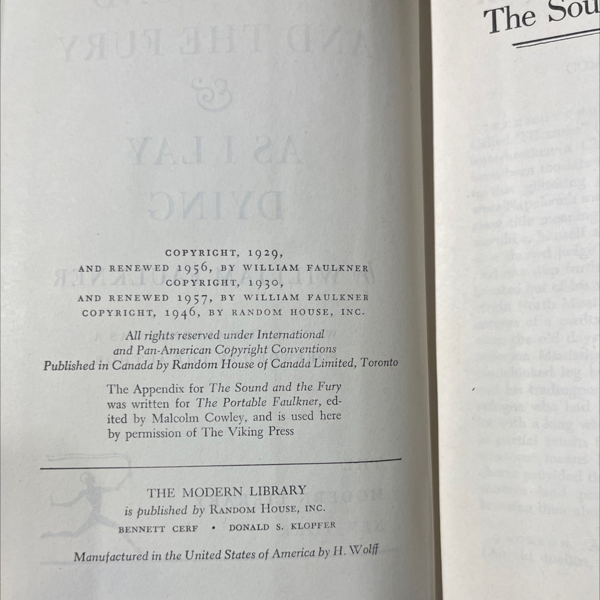 the sound and the fury & as i lay dying book, by william faulkner, 1956 Hardcover image 3