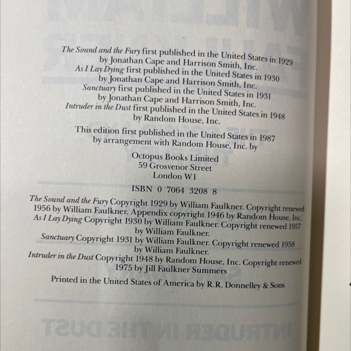 the sound and the fury book, by William Faulkner, 1956 Hardcover image 3