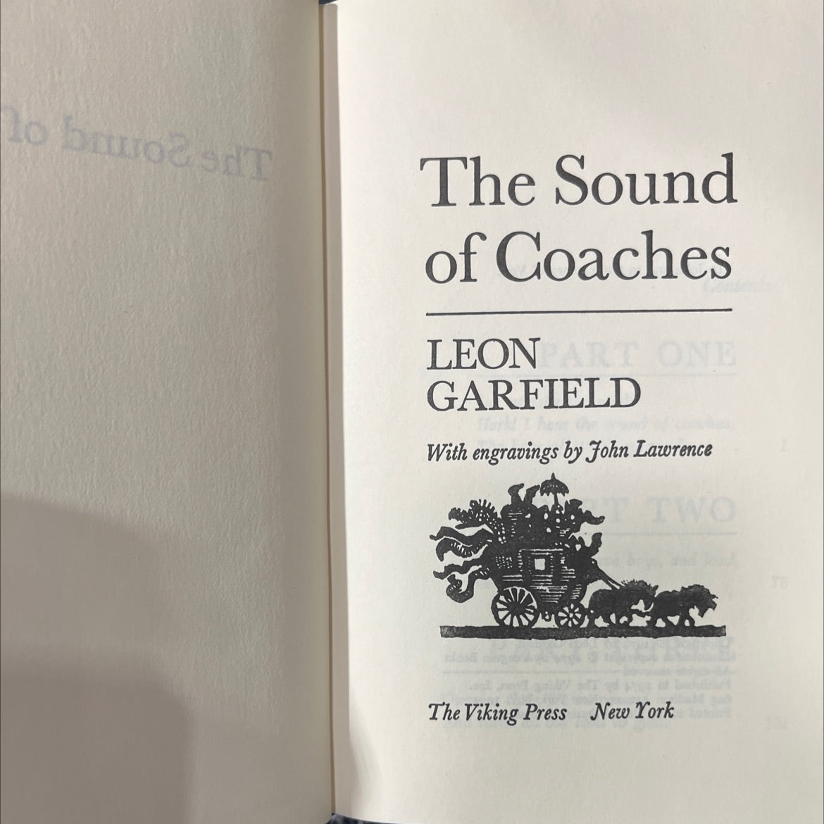 the sound of coaches book, by leon garfield, 1974 Hardcover image 2