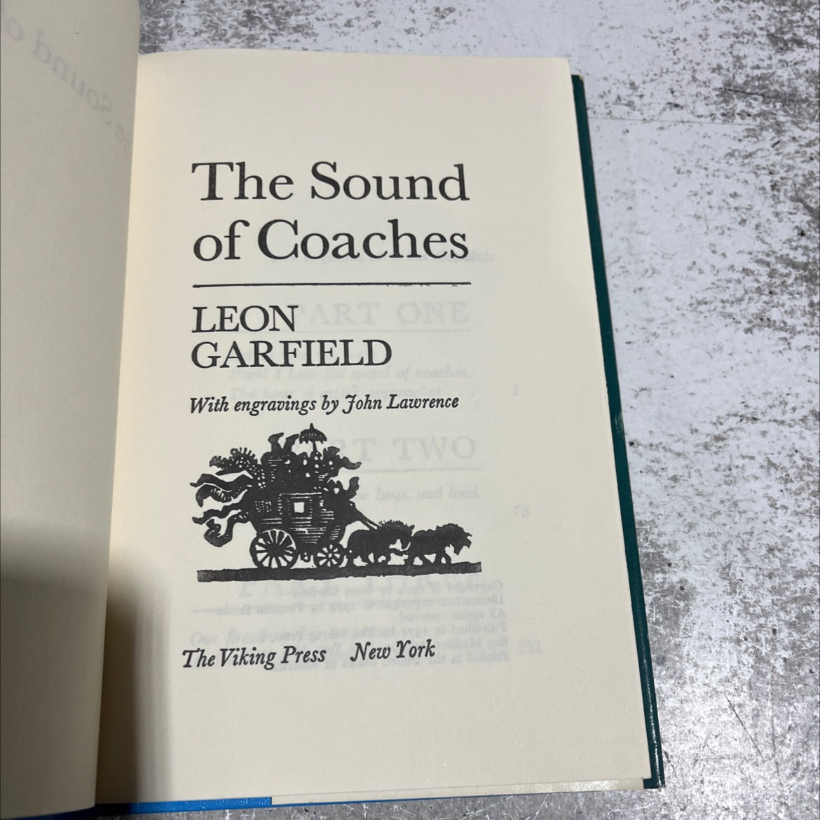 the sound of coaches book, by leon garfield, 1974 Hardcover image 2