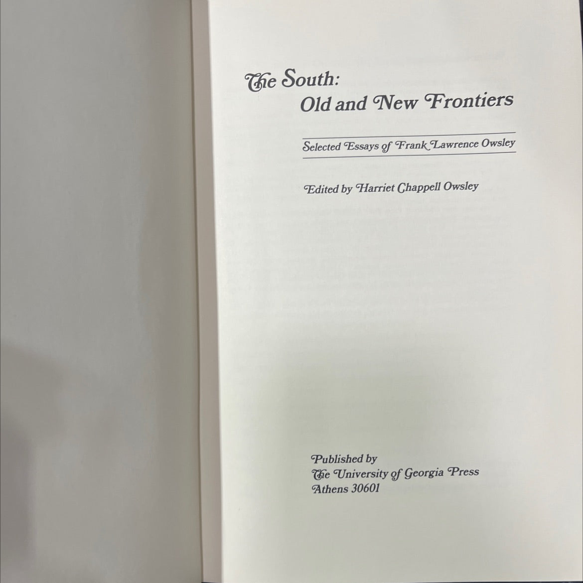 the south: old and new frontiers selected essays of frank lawrence owsley book, by frank lawrence owsley, 1969 Hardcover image 2