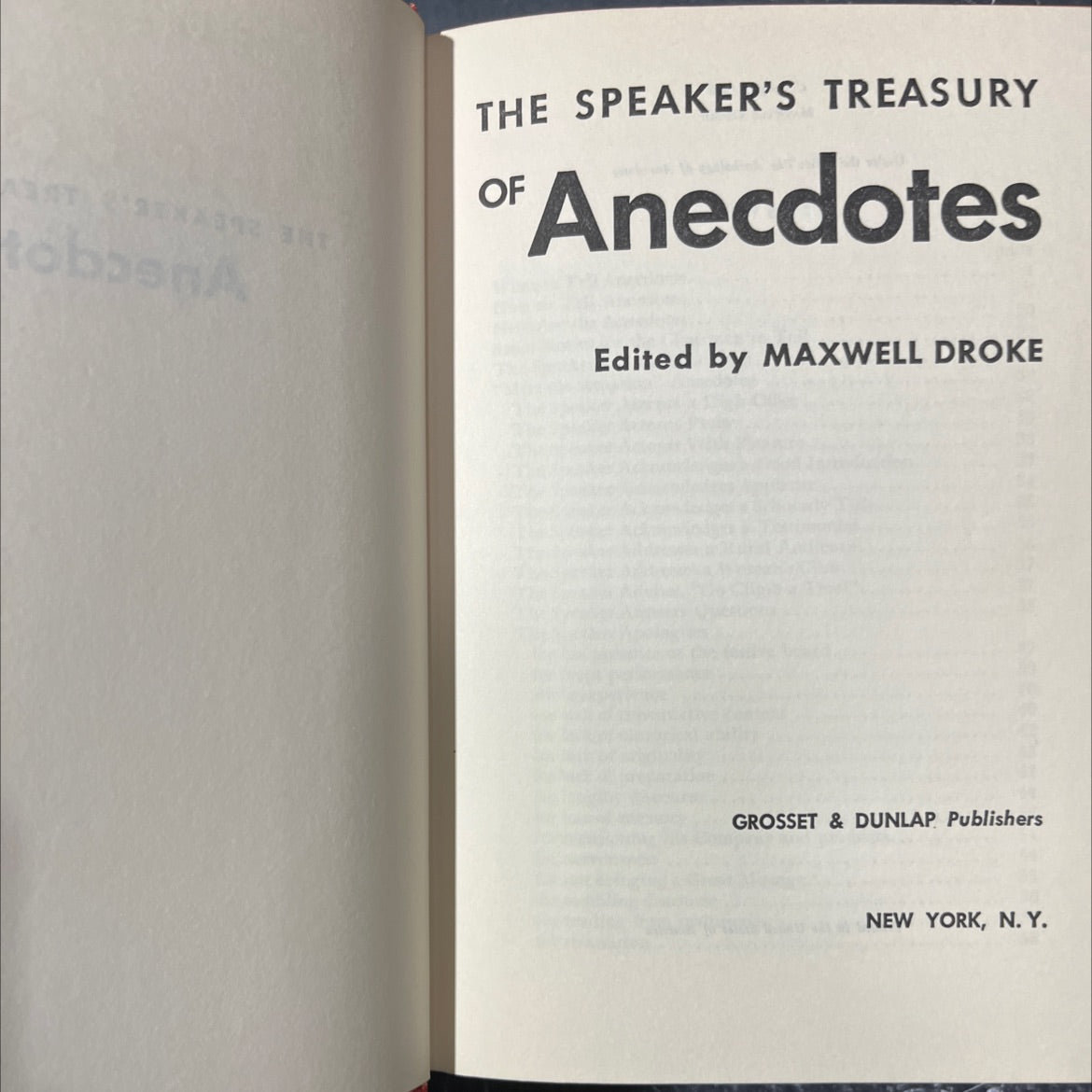 the speaker's treasury of anecdotes book, by maxwell droge, 1948 Hardcover image 2