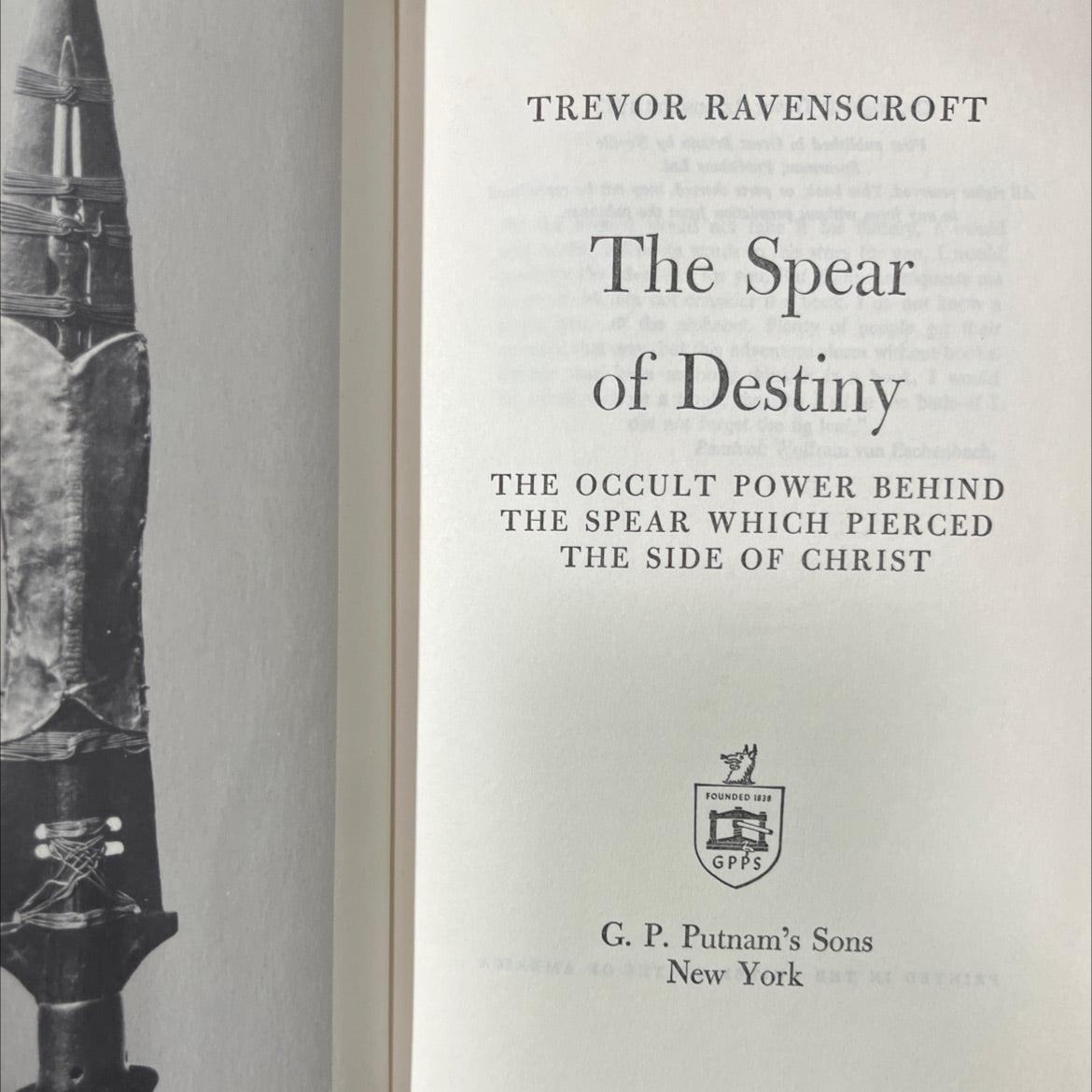 the spear of destiny book, by trevor ravenscroft, 1973 Hardcover image 2