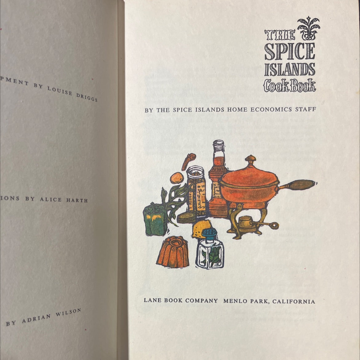 the spice islands cook book book, by louise driggs, 1963 Hardcover image 2