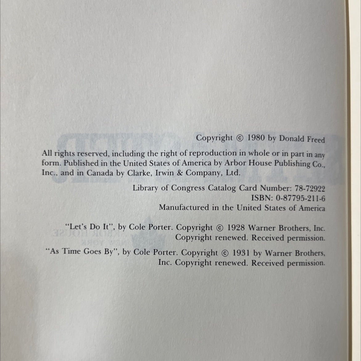 the spymaster book, by Donald Freed, 1980 Hardcover image 3