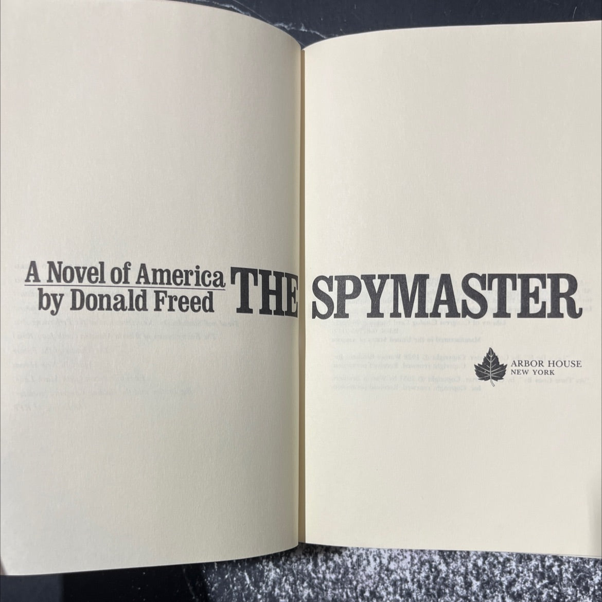 the spymaster book, by Donald Freed, 1980 Hardcover image 2