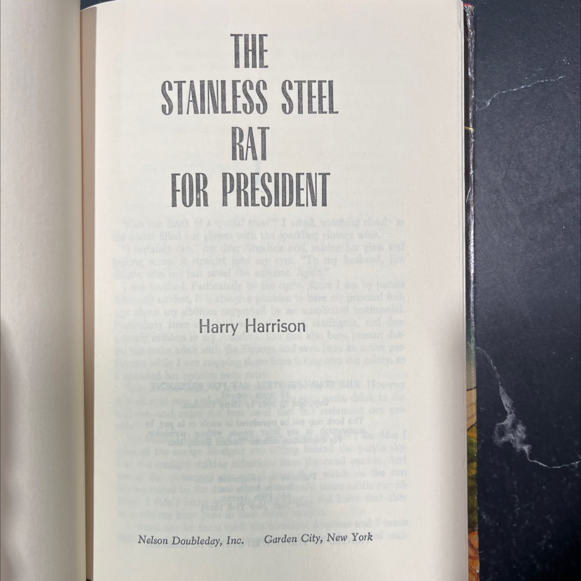 the stainless steel rat for president book, by Harry Harrison, 1982 Hardcover image 2