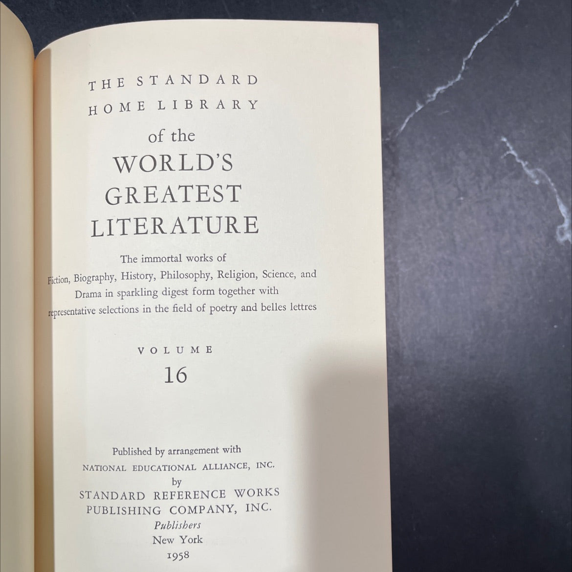 the standard home library of the world's greatest literature book, by unknown, 1958 Hardcover image 2