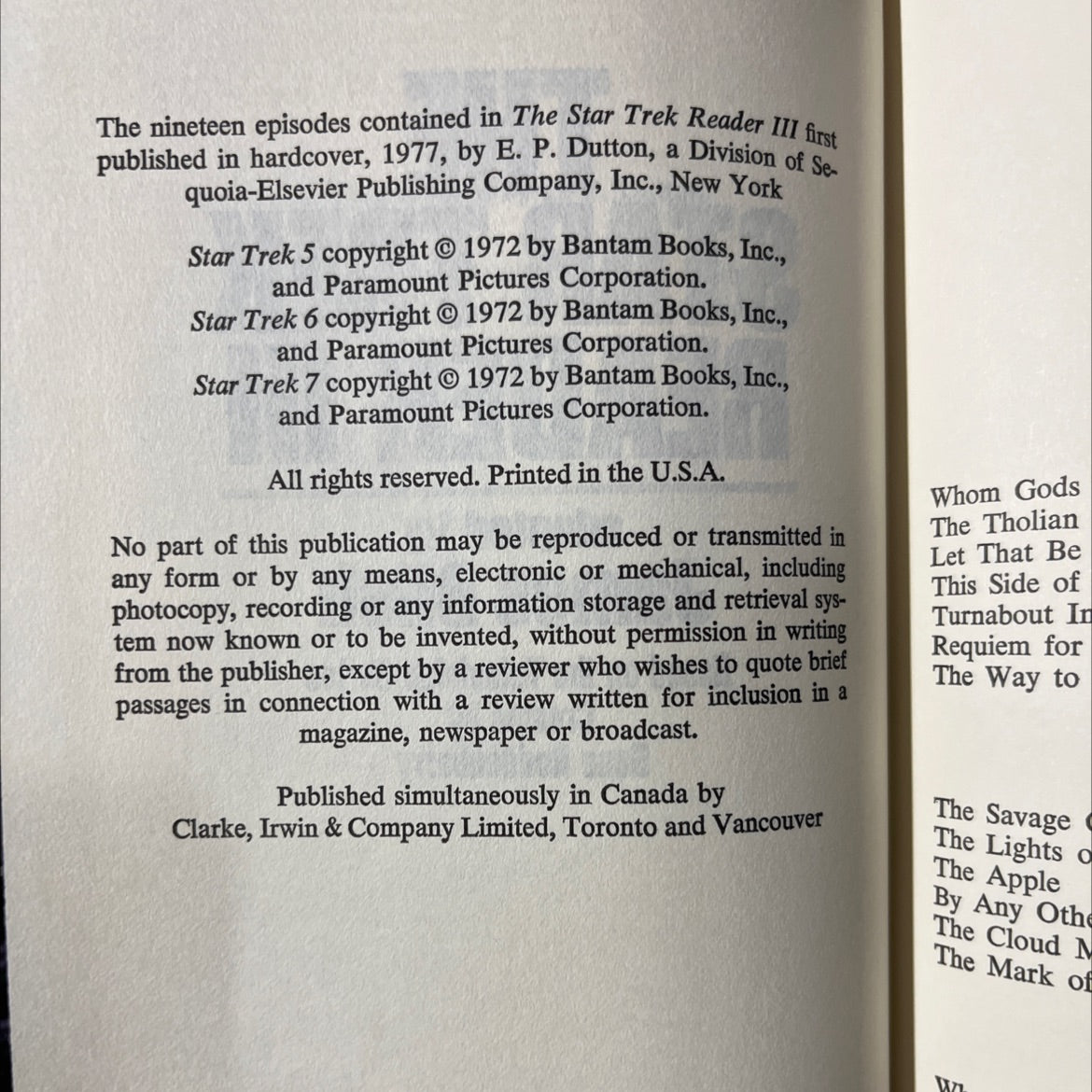 the star trek reader iii book, by james blish, 1977 Hardcover image 3