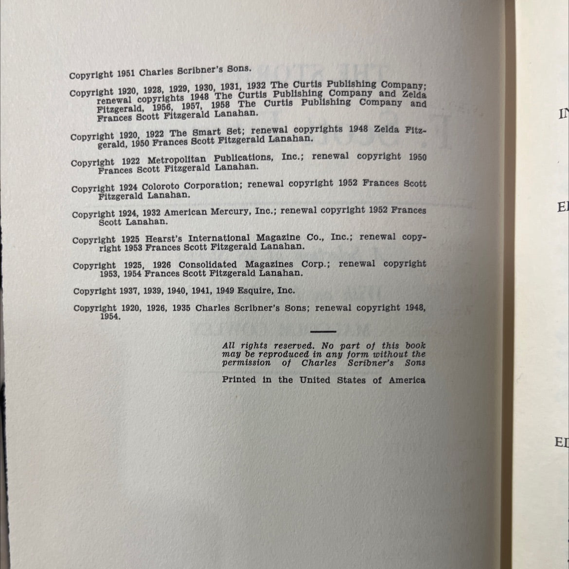 the stories of f. scott fitzgerald book, by f. scott fitzgerald, 1958 Hardcover image 3