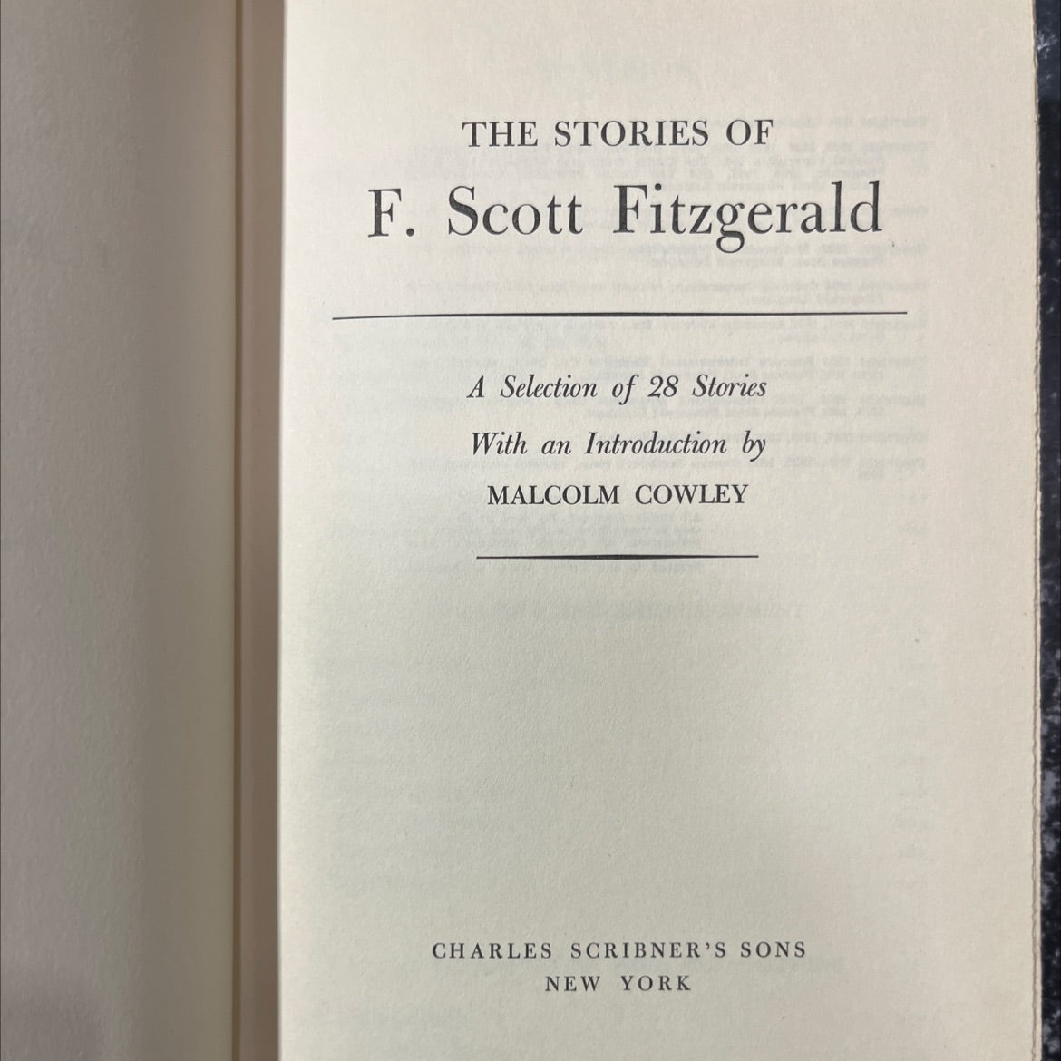 the stories of f. scott fitzgerald book, by f. scott fitzgerald, 1958 Hardcover image 2
