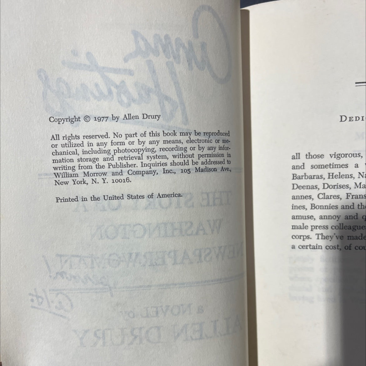 the story of a washington newspaperwoman book, by allen drury, 1977 Hardcover image 3