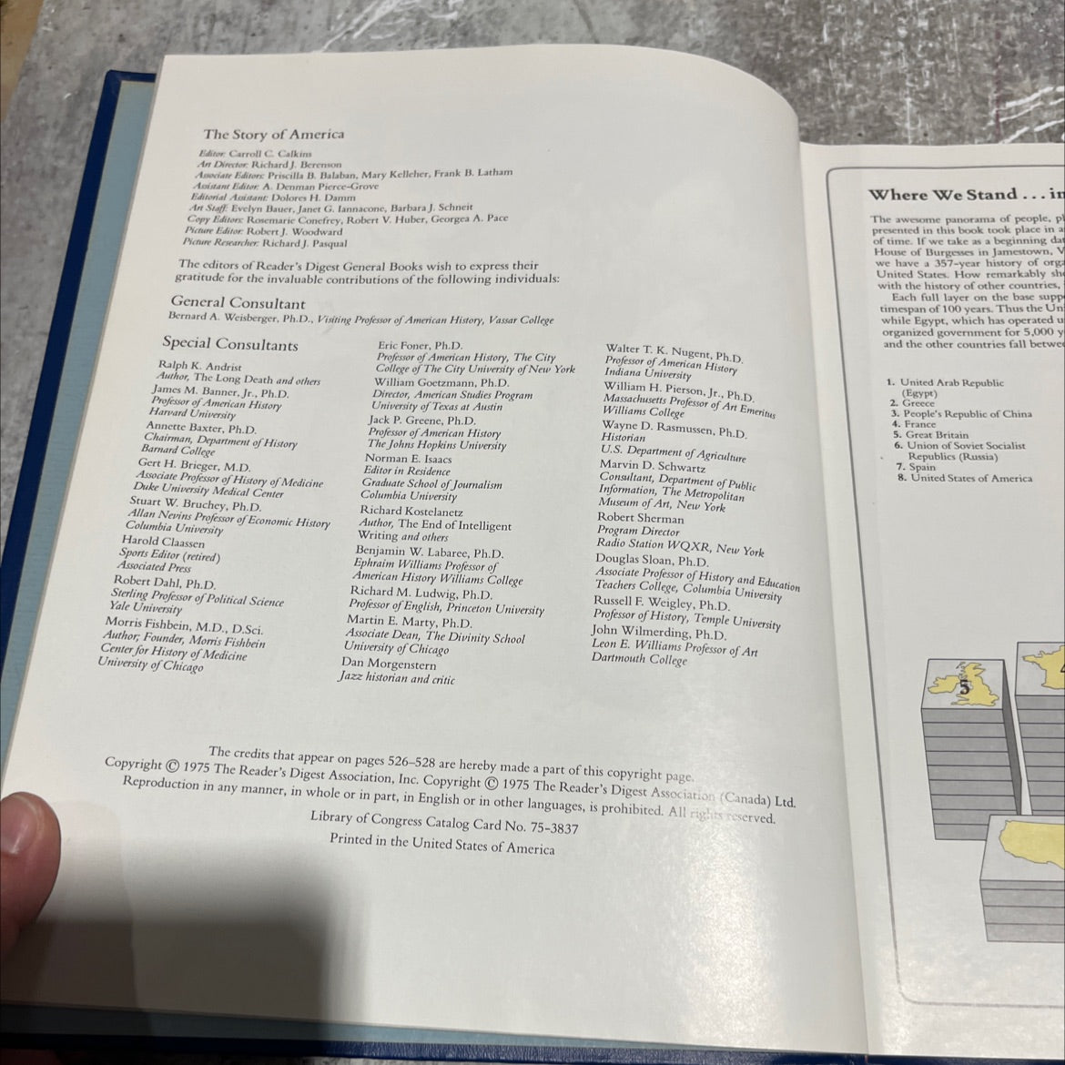 the story of america book, by Carroll C. Calkins, 1975 Hardcover image 3