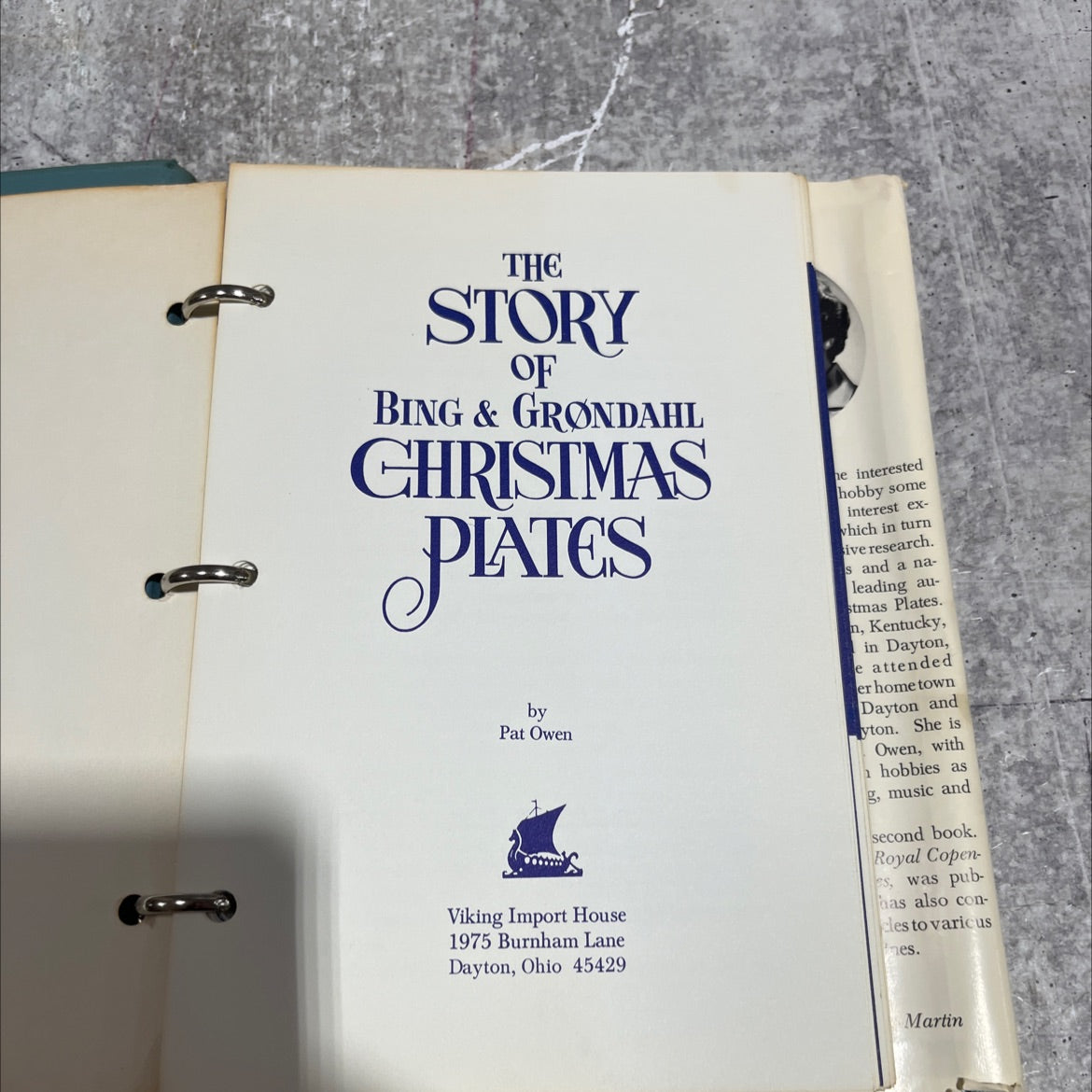 the story of bing & grøndahl christmas plates book, by Pat Owen, 1975 Hardcover image 2