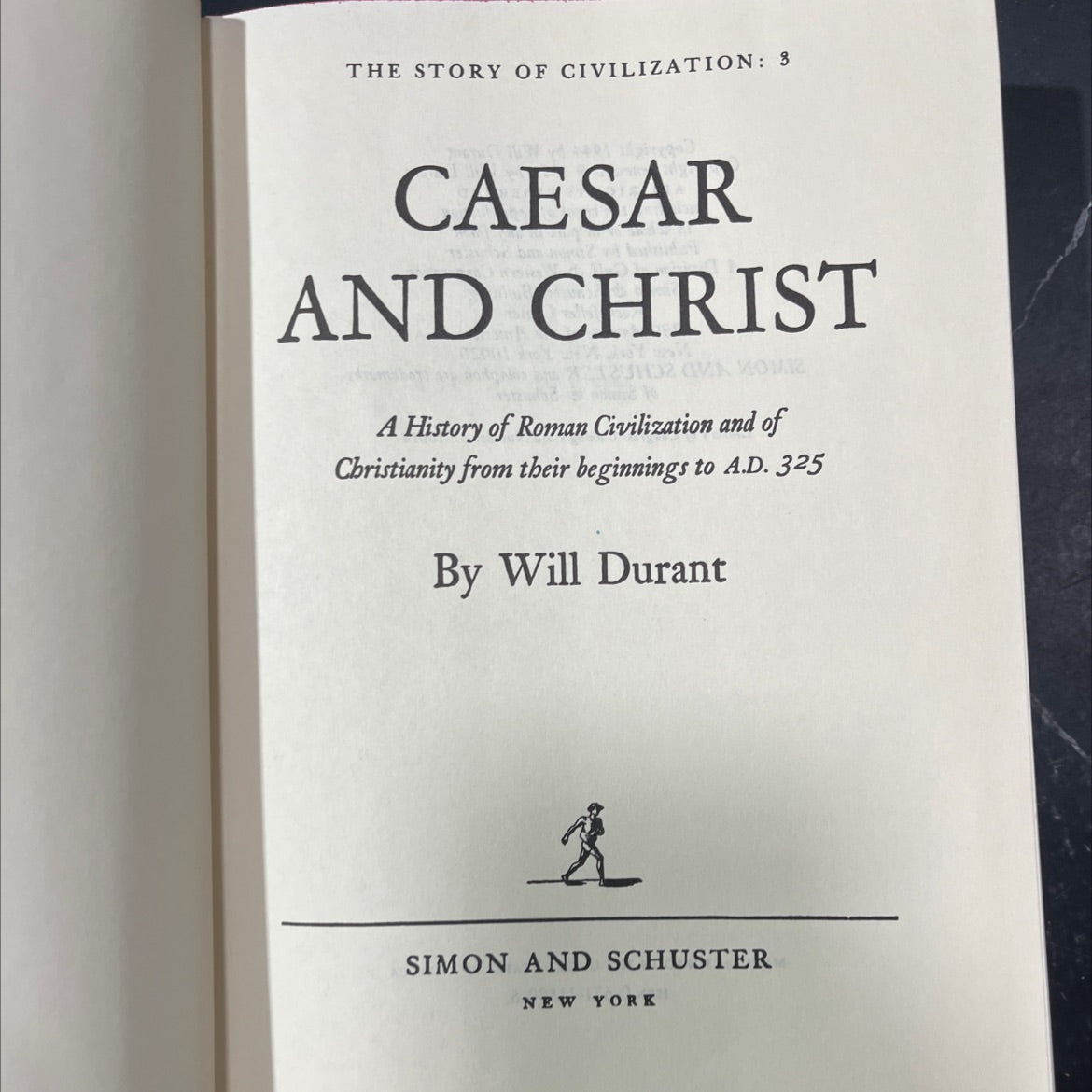 the story of civilization: 3 caesar and christ book, by Will Durant, 1972 Hardcover image 2